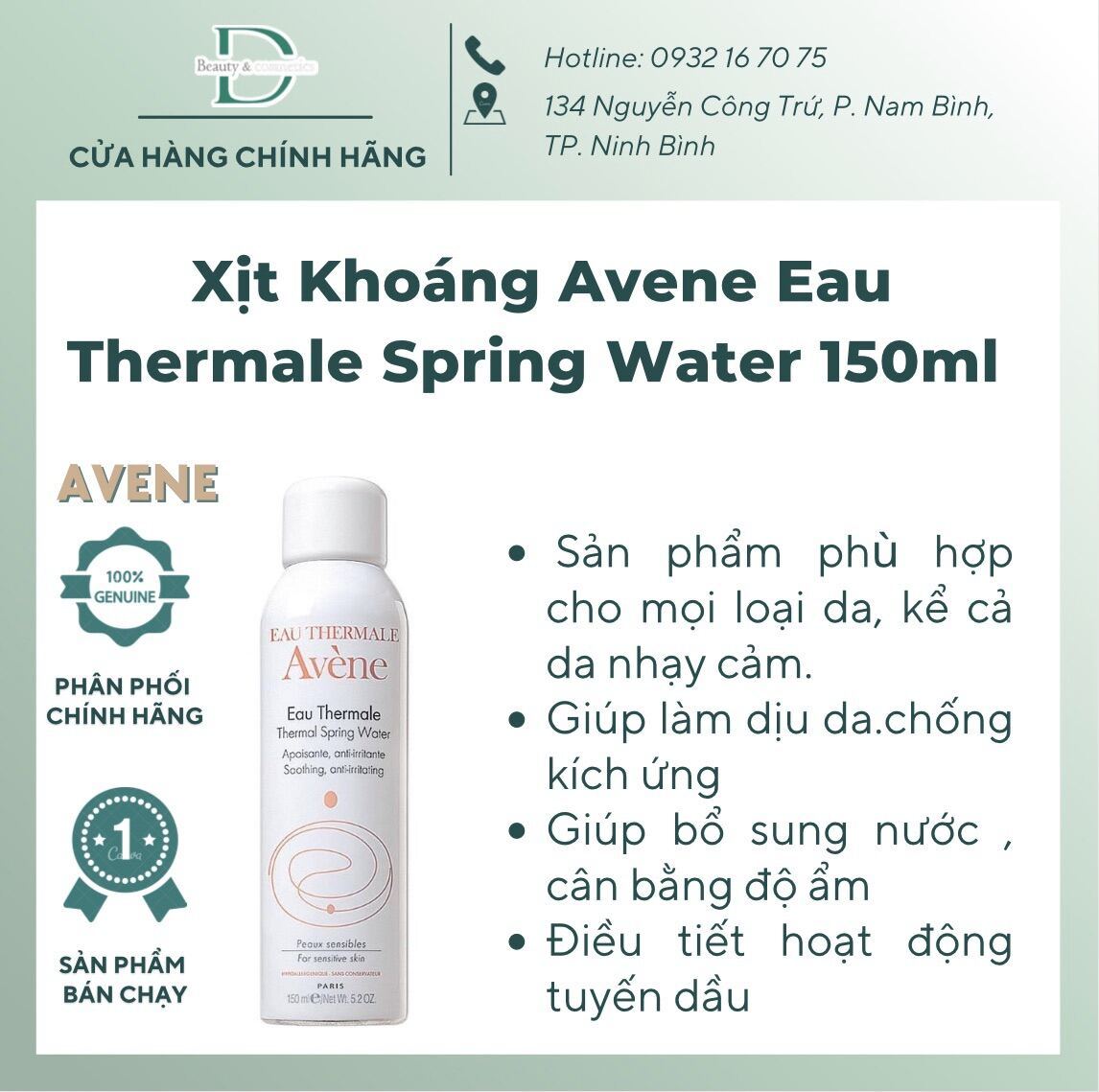Xịt Khoáng Avène Thermal Spring Water Spray Mist 150ml
