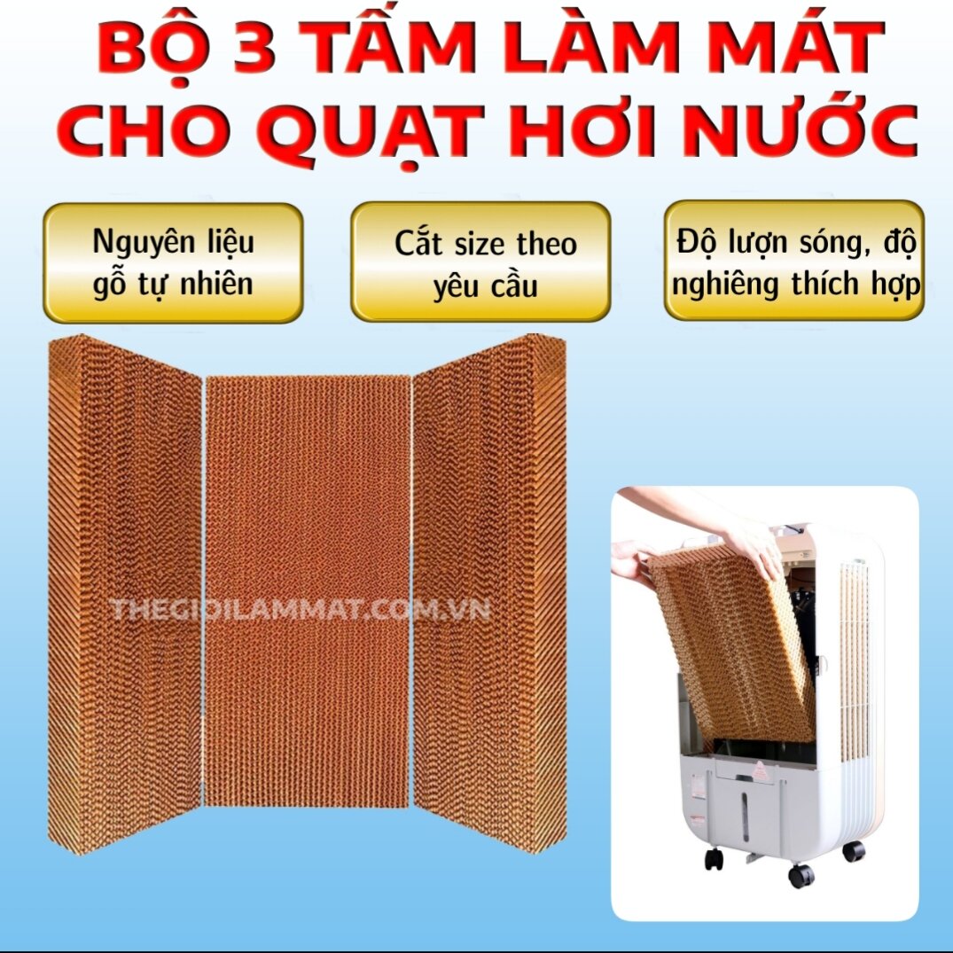 Bộ 3 tấm làm mát cooling pad cho quạt hơi nước kt 50×37×7 và 2 tấm 27×15×4