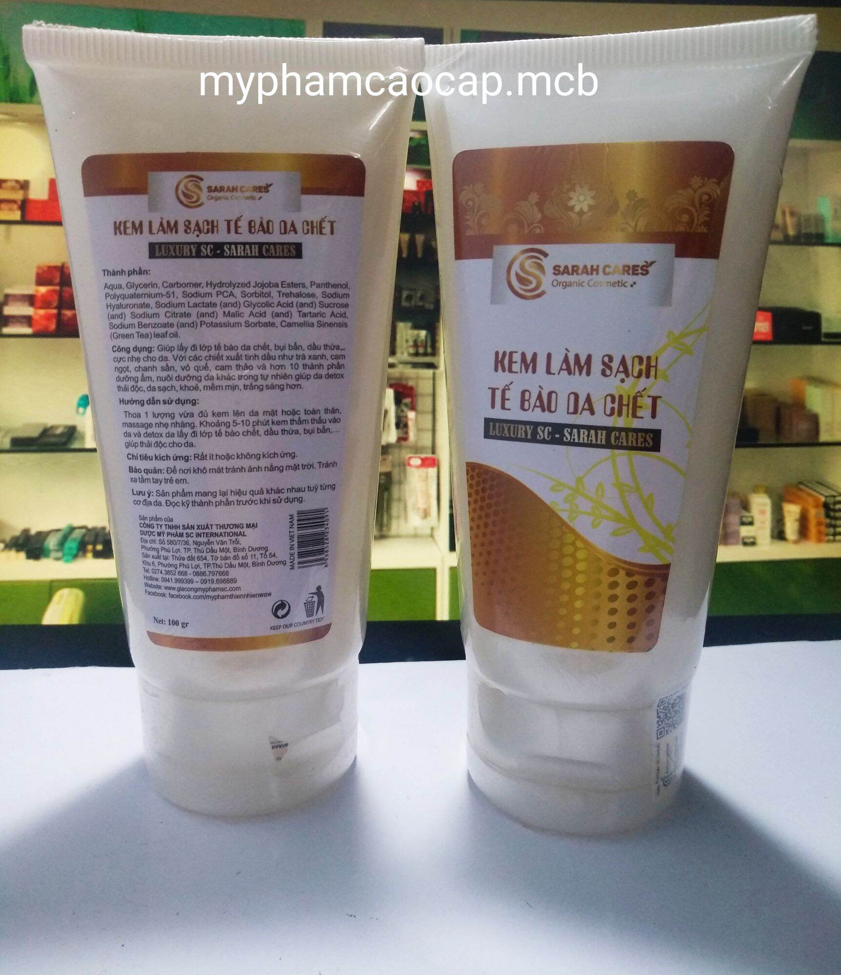 Kem Sarah cares tẩy da chết làm sạch da sáng da 100g