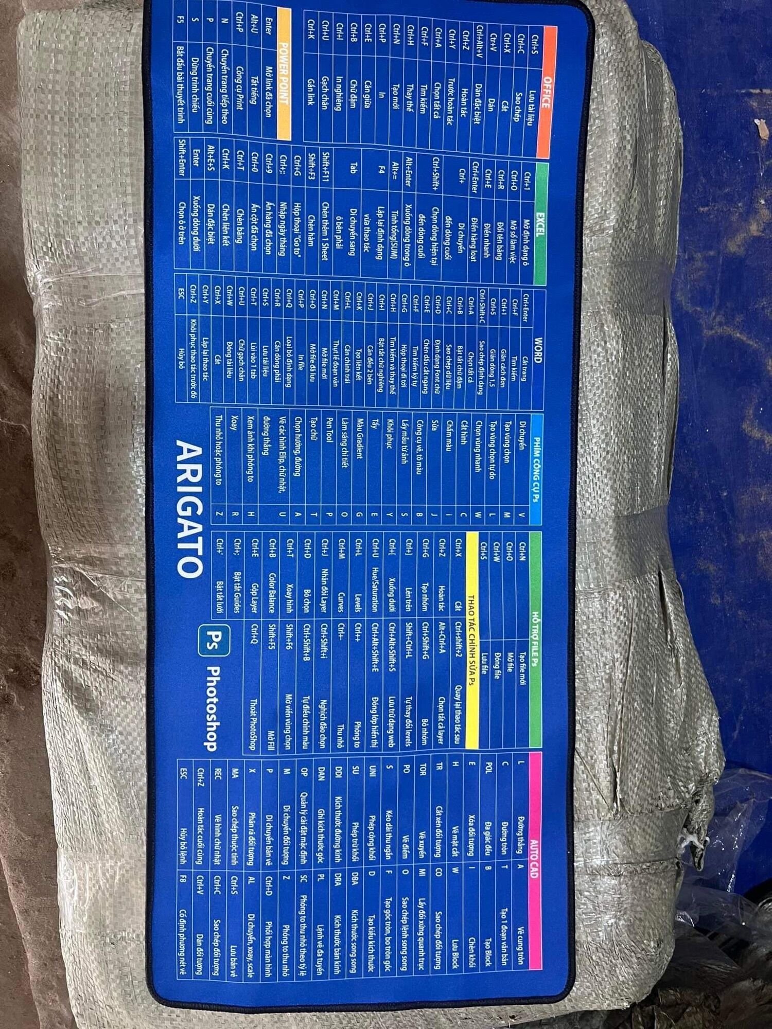 Lót bàn phím full phím tắt arigato