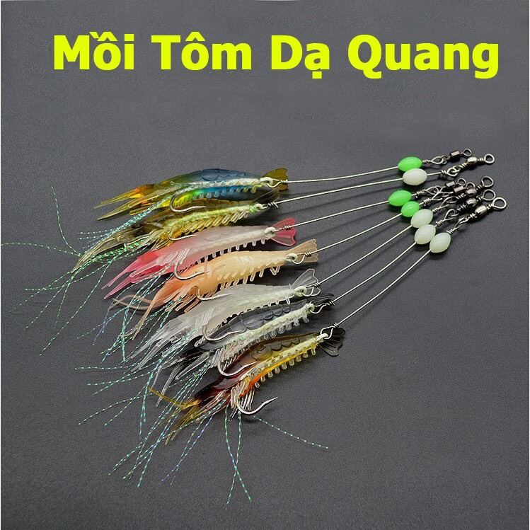 Mồi mềm câu cá giả hình con tôm dạ quang