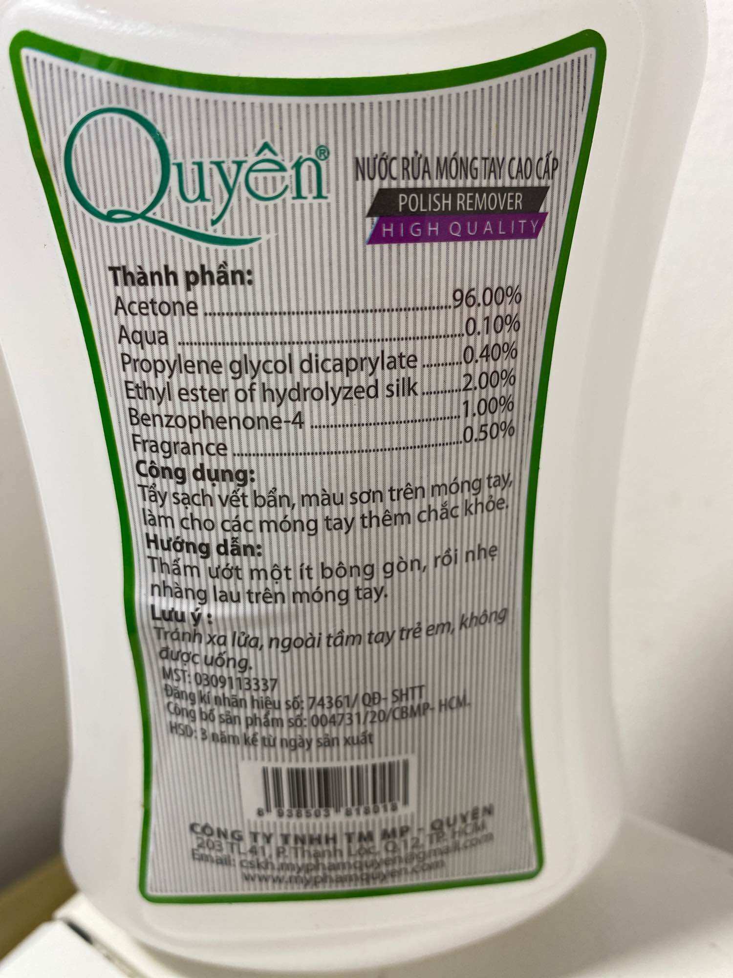 Nước rửa móng tay QUYÊN cao cấp 500ml