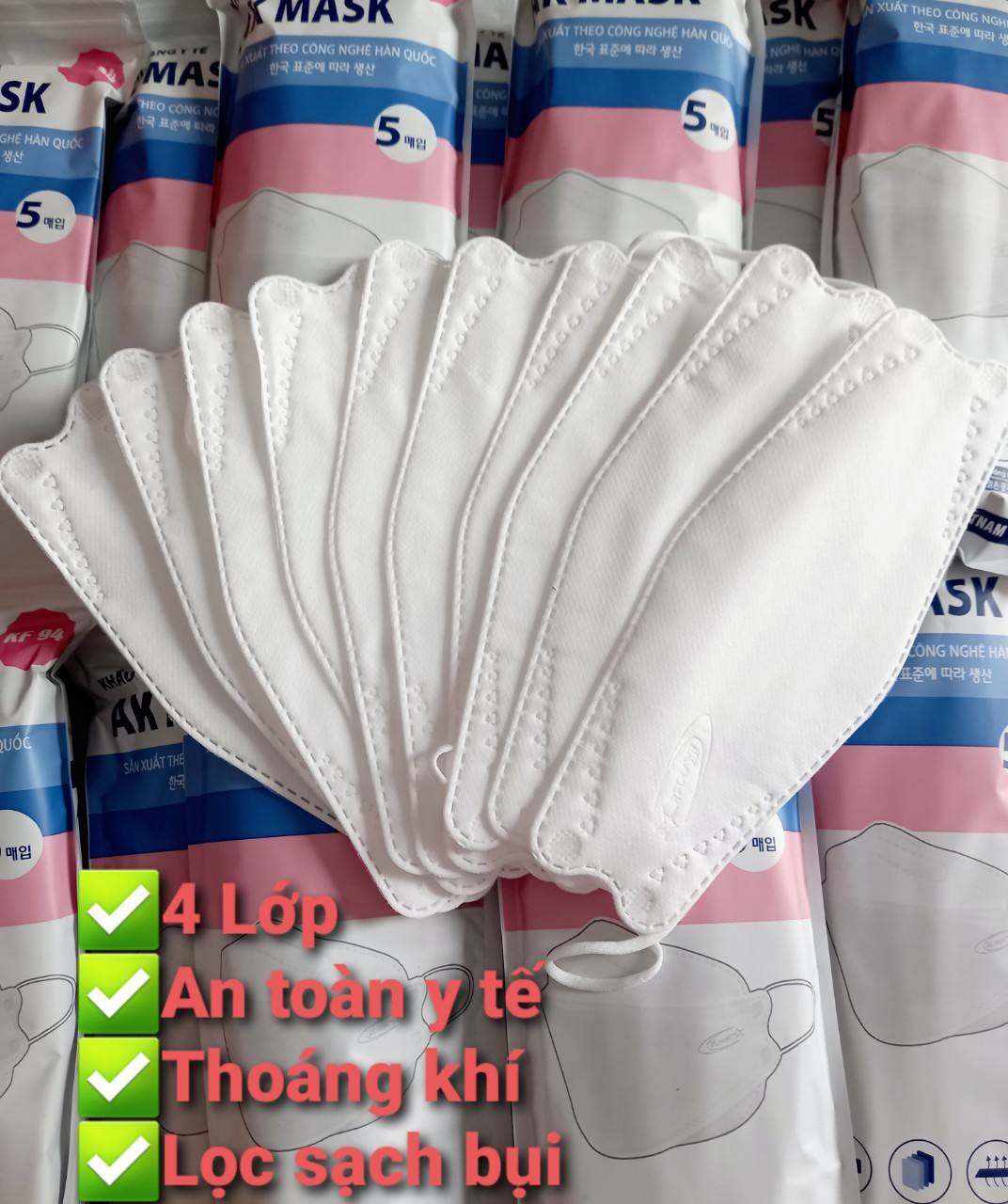 Khẩu Trang Kháng Khuẩn 4D KF94 ( Túi 10 cái )