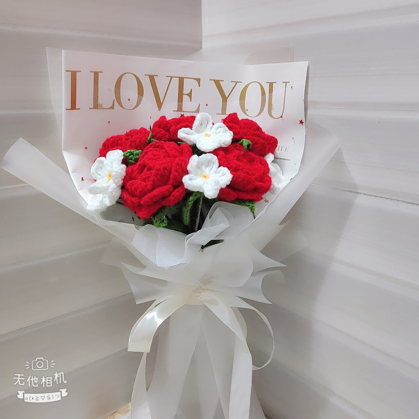 [Ảnh thật - Có sẵn] Bó 5 hoa hồng đỏ và 5 lưu ly trắng