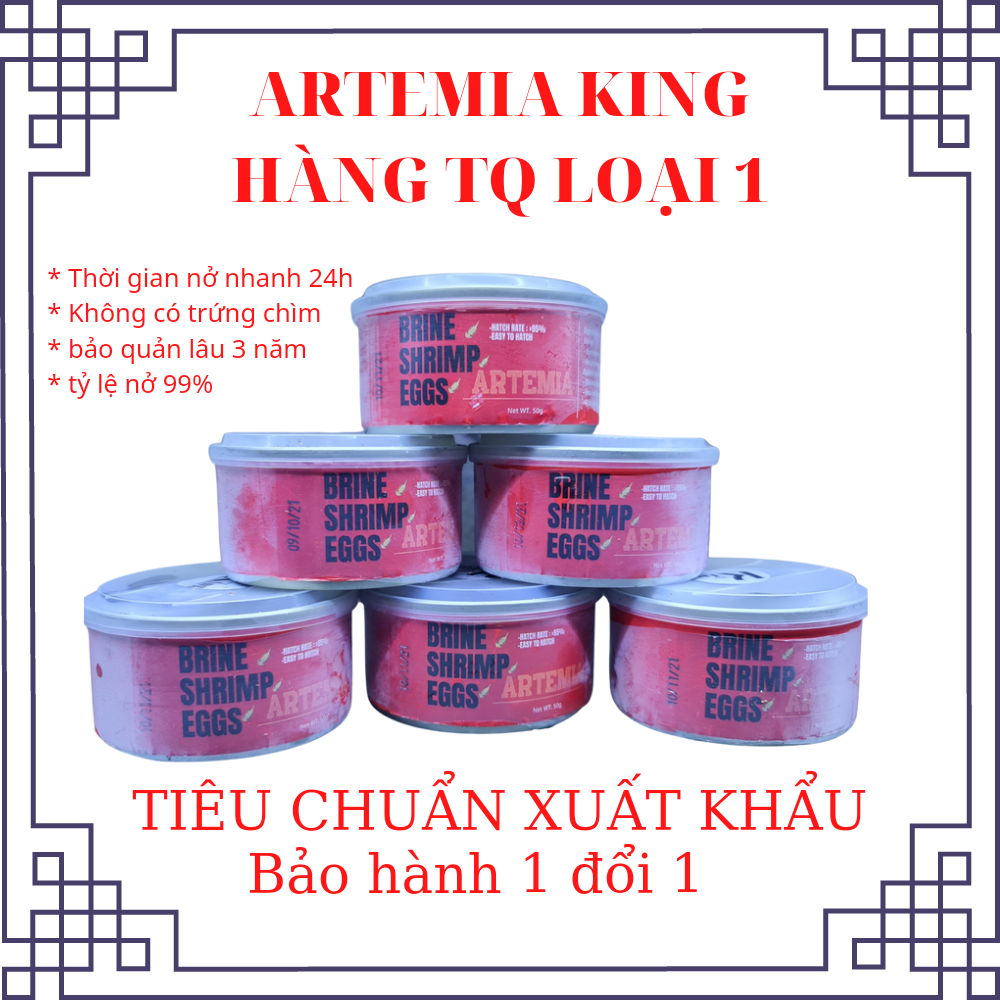 Atermia ấp nở hũ 50g, Artemia ấp nở con lớn TQ,Artemia ấp tỷ lệ nở cao