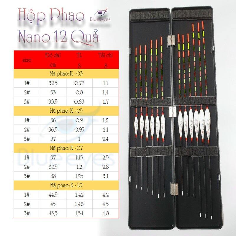Bộ 12 phao câu đài nano màu trắng sứ - Hộp phao câu đài