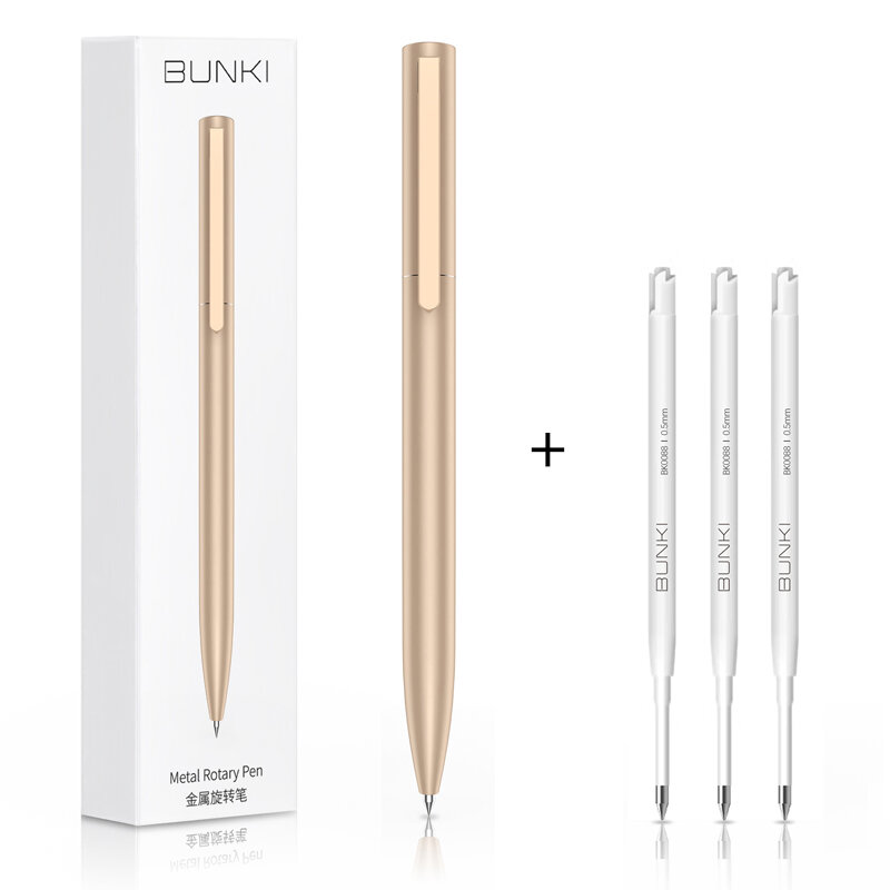 Bunki kim loại ký bút bi ký bút 0.5mm gel premec mịn thụy sĩ nạp mực đen văn phòng trường viết bút
