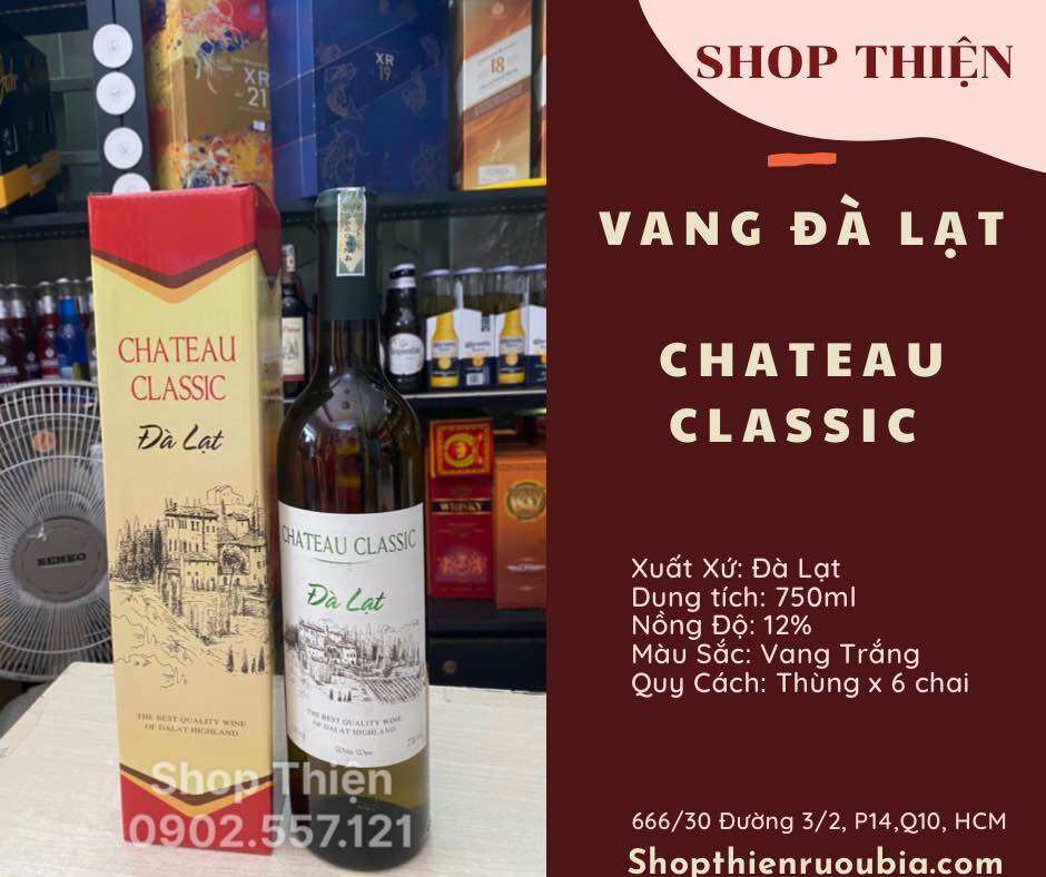 Vang Đà Lạt Trắng CHATEAU CLASSIC 12% 750ml