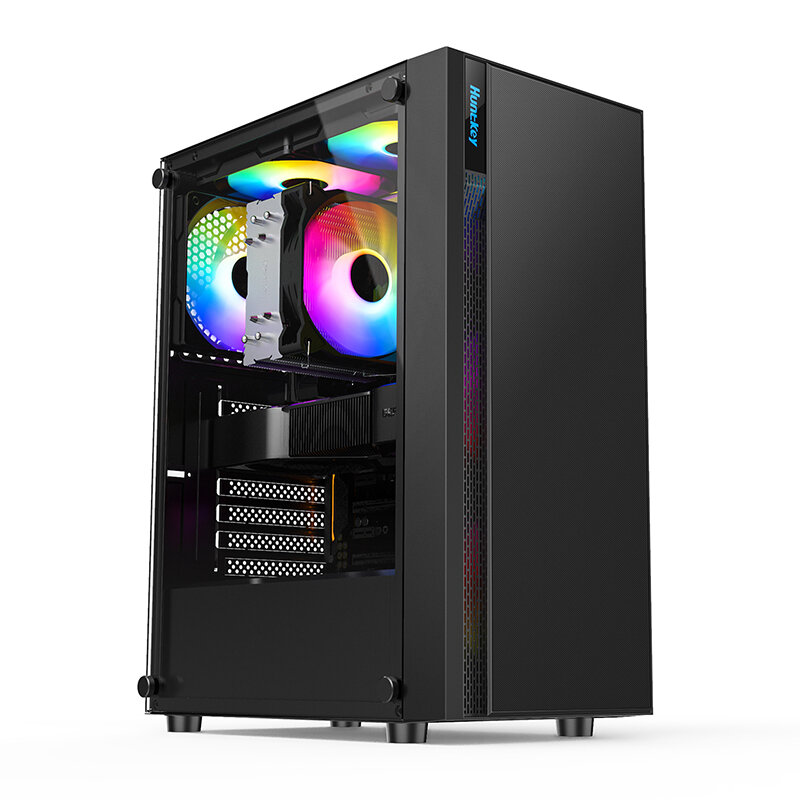 HUNTKEY | Clear Side Panel Enhanced Cooling ATX Desktop Case Giá 791,000 Đồng*Miễn phí vận chuyển