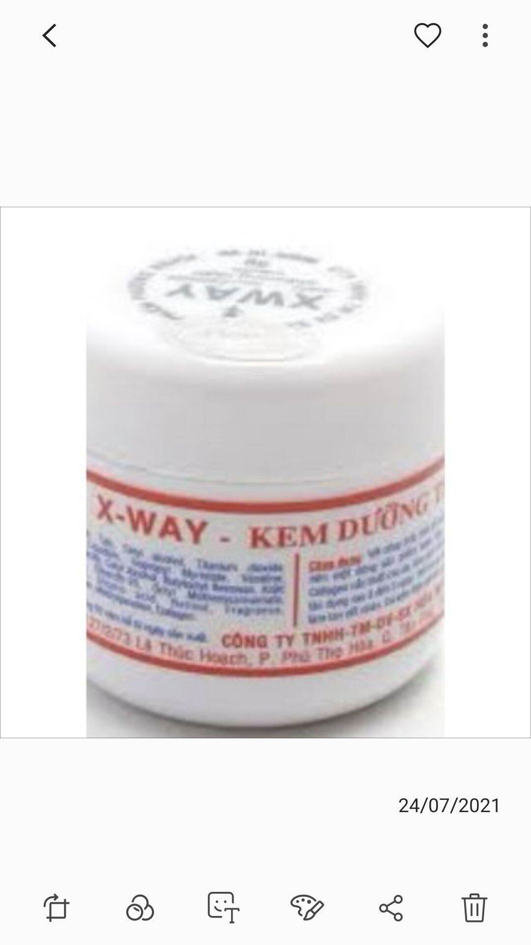 6 kem Xway Trần trắng
