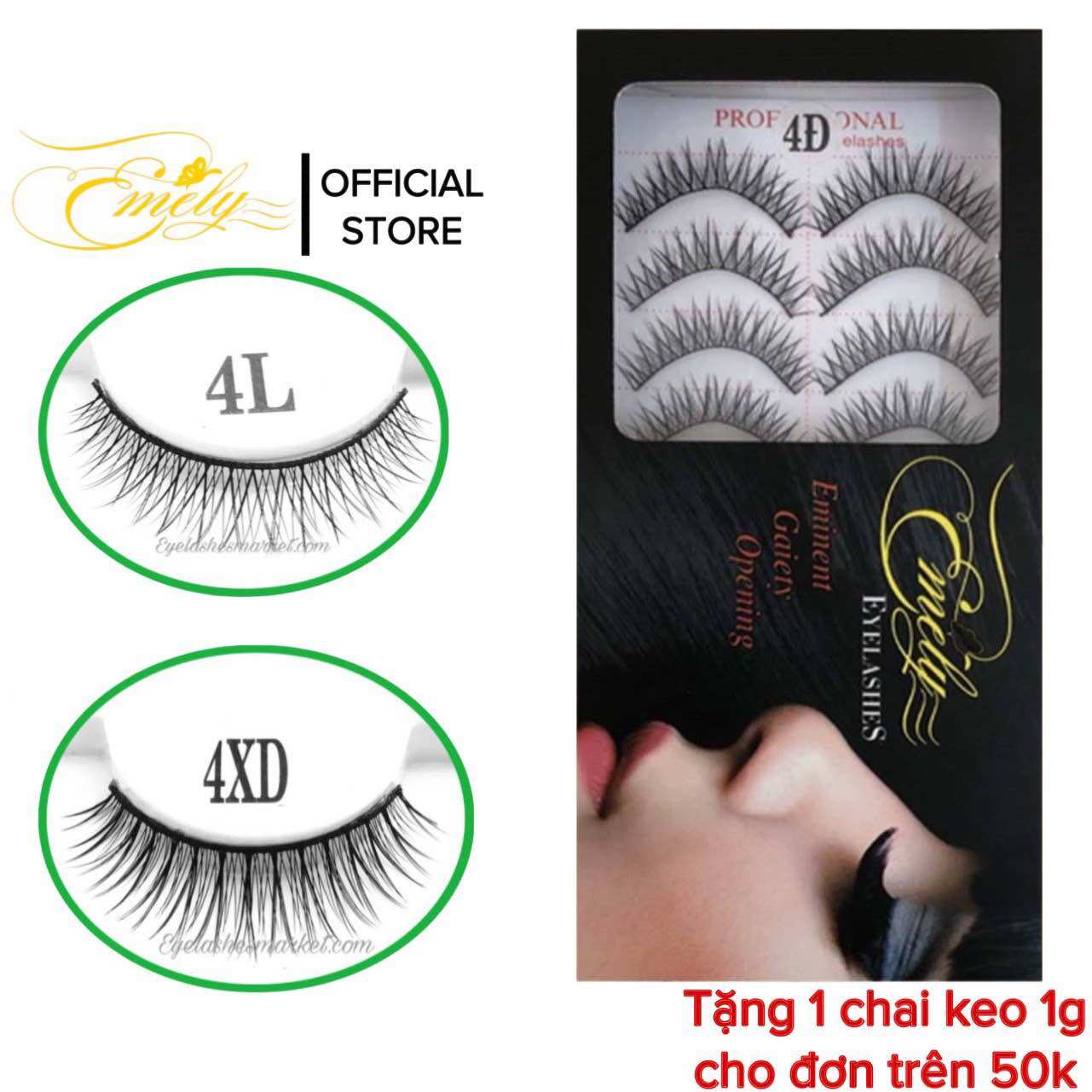 Lông mi giả Emely (hộp 10 cặp)