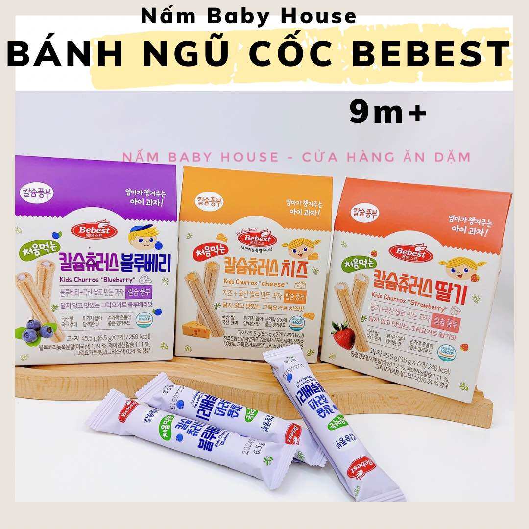 Bánh ngũ cốc Bebest Hàn Quốc cho bé ăn dặm từ 9 tháng