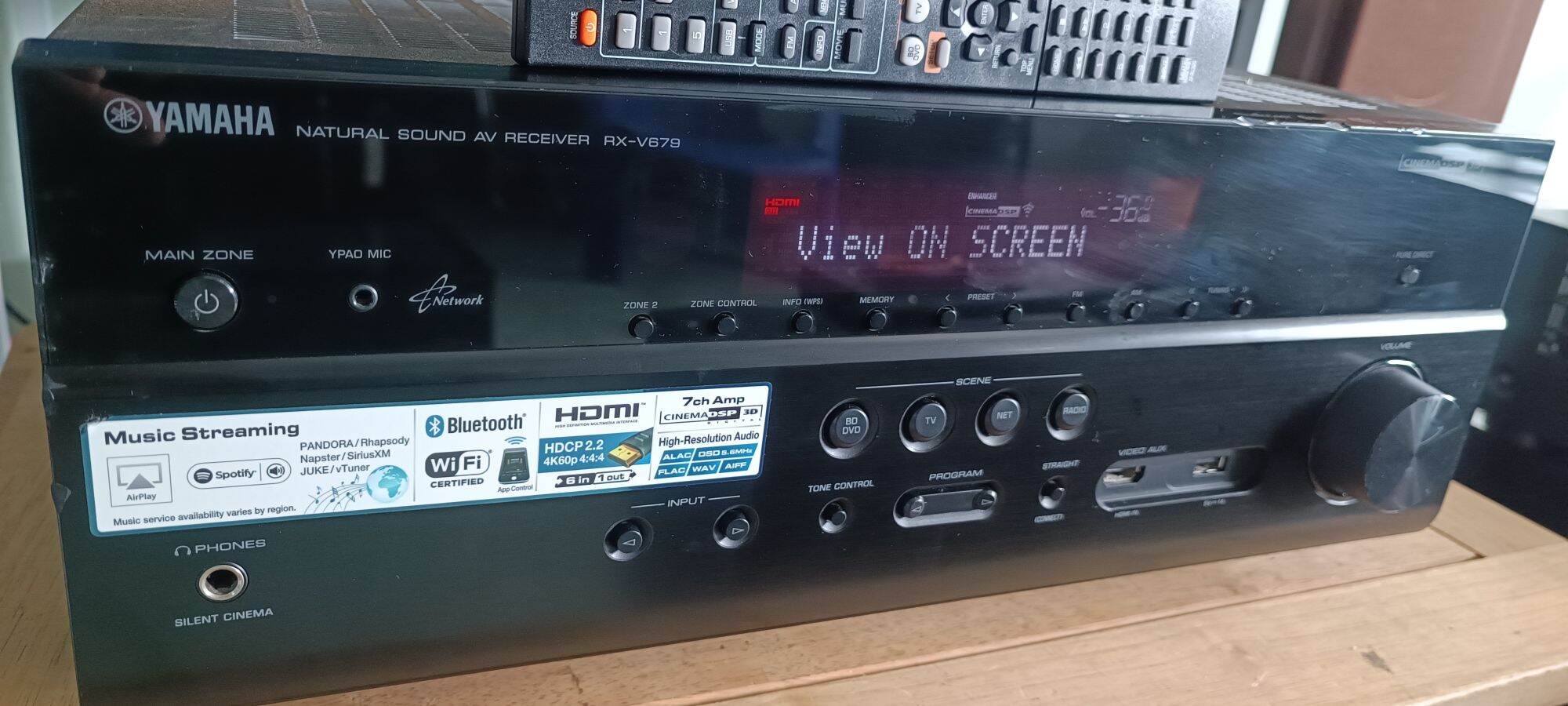 Ampli Yamaha V681 7.2 kênh HDMI 4k Atmos wifi Bluetooth usb lossless