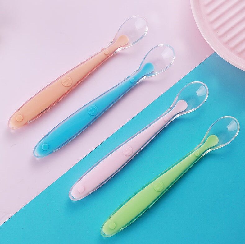 Thìa Ăn Dặm Silicon Siêu Mềm Cho Bé Ăn Dặm