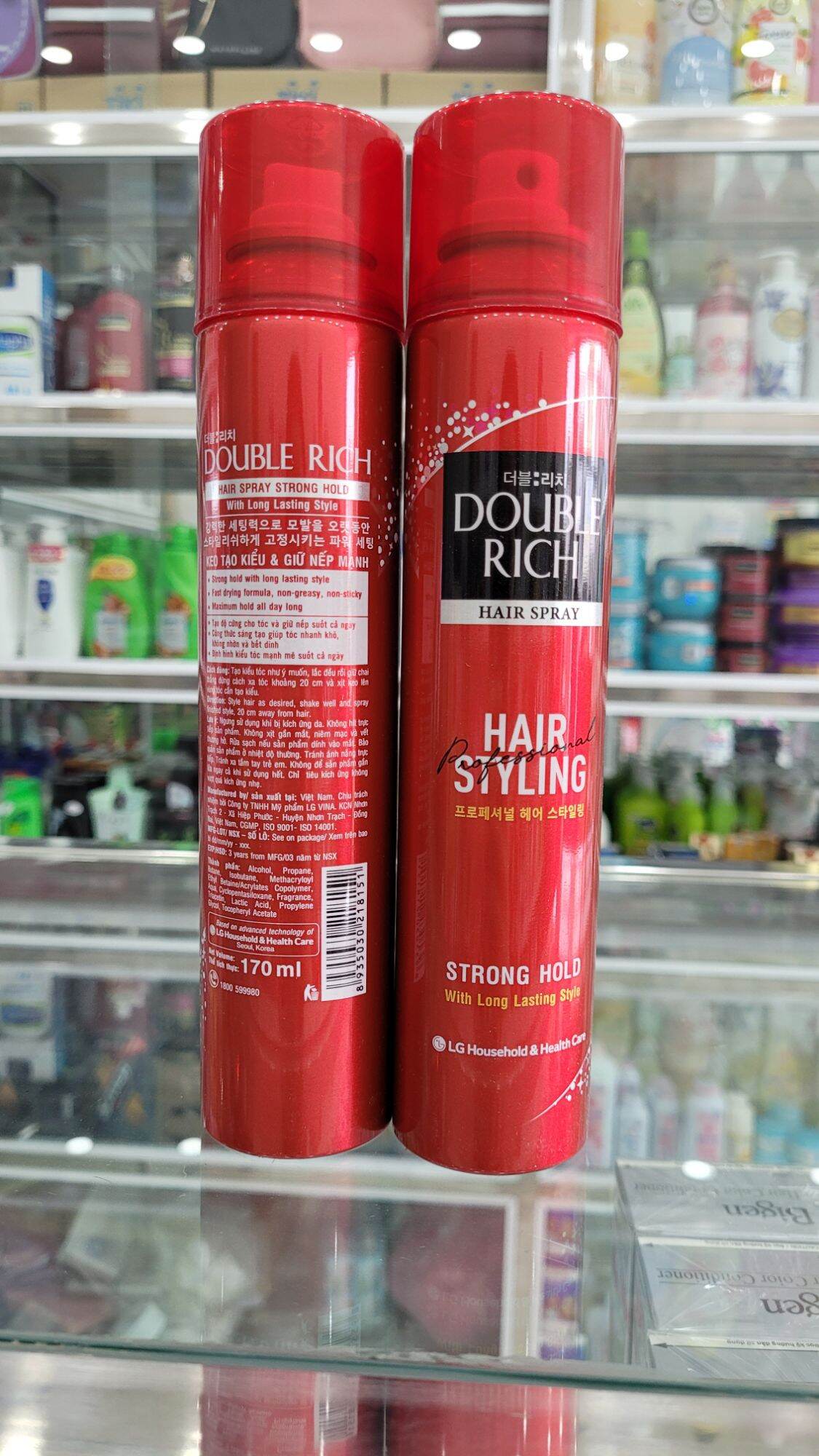 Gel Giữ Nếp Tóc Double Rich Dạng Xịt Giữ Tóc Cố Định 170ml