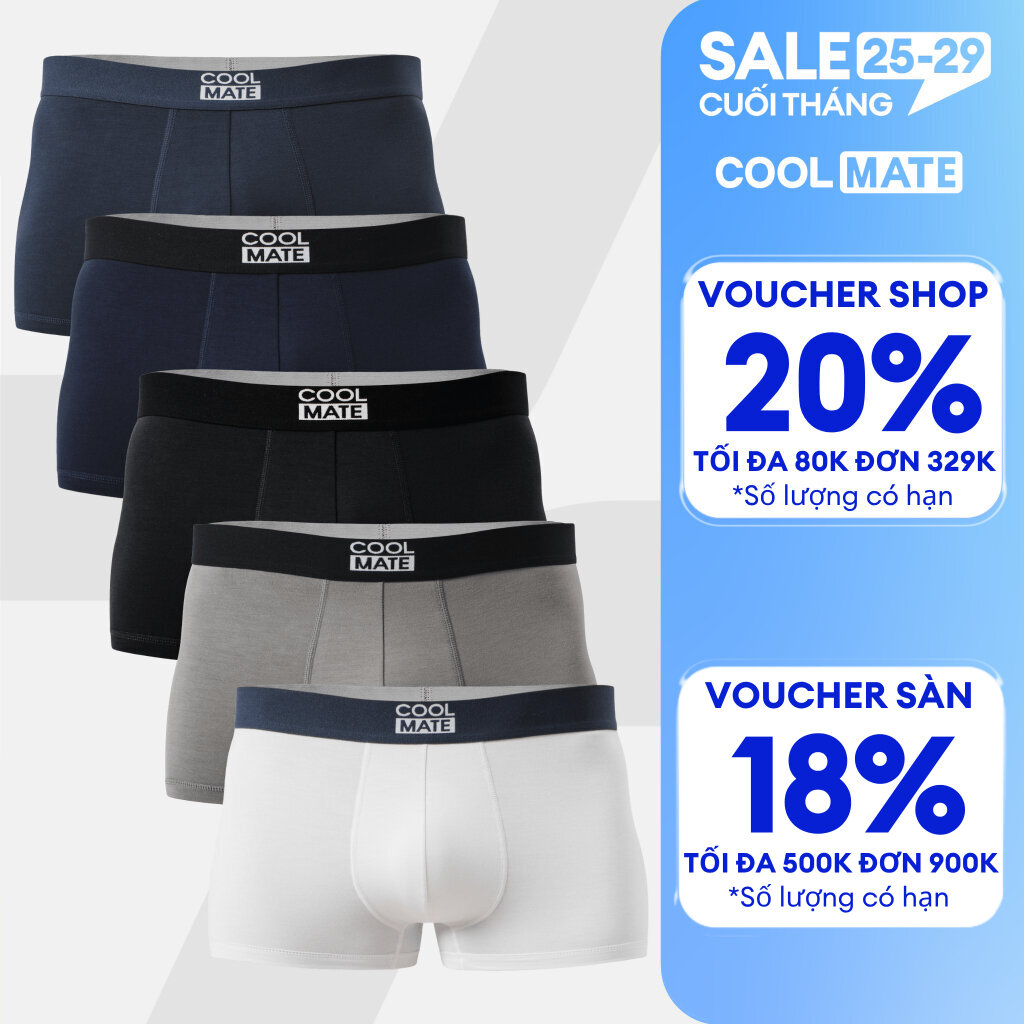 Combo 5 sịp nam trunk bamboo kháng khuẩn - Coolmate