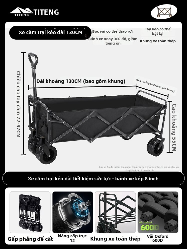 Extra Large Foldable Kids Can Lie Camping Wagon - 6