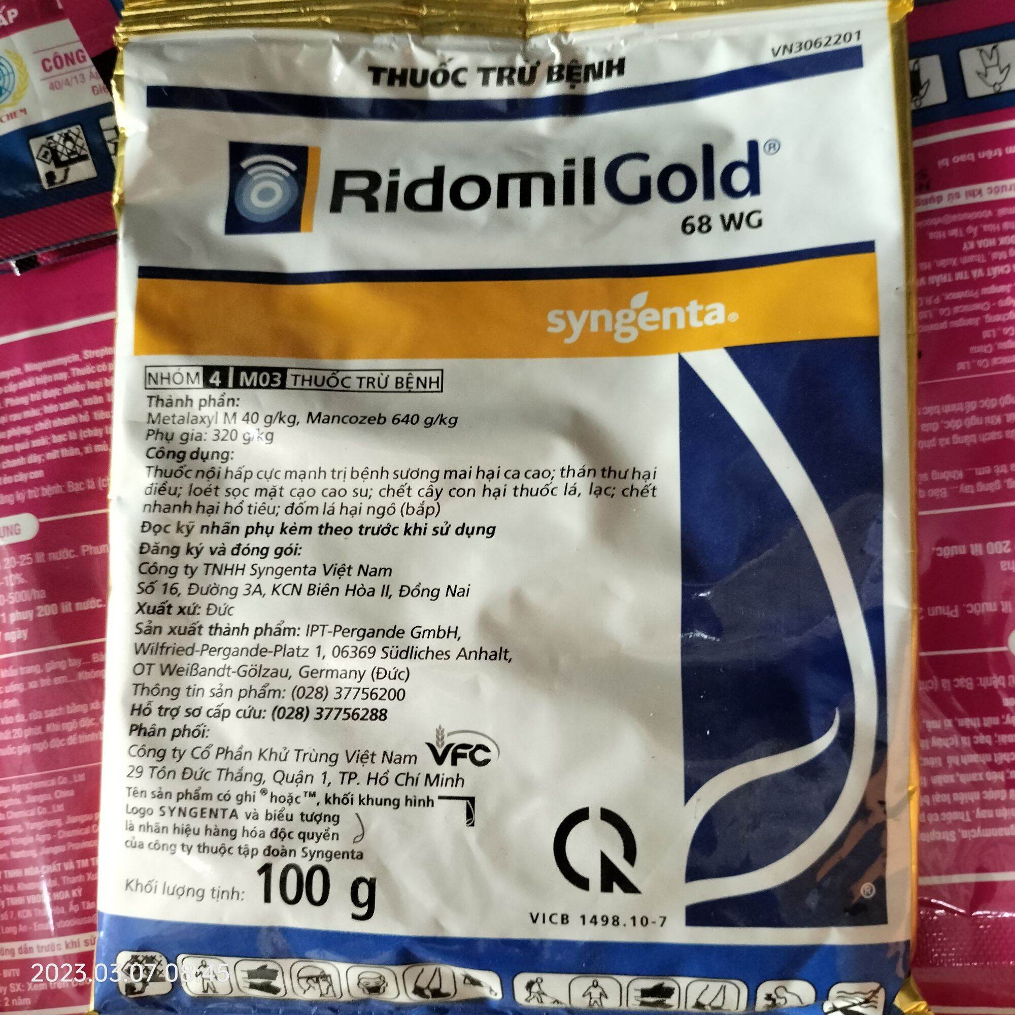 Trừ nấm ridomin gold 68wg hàng chính hãng sygenta