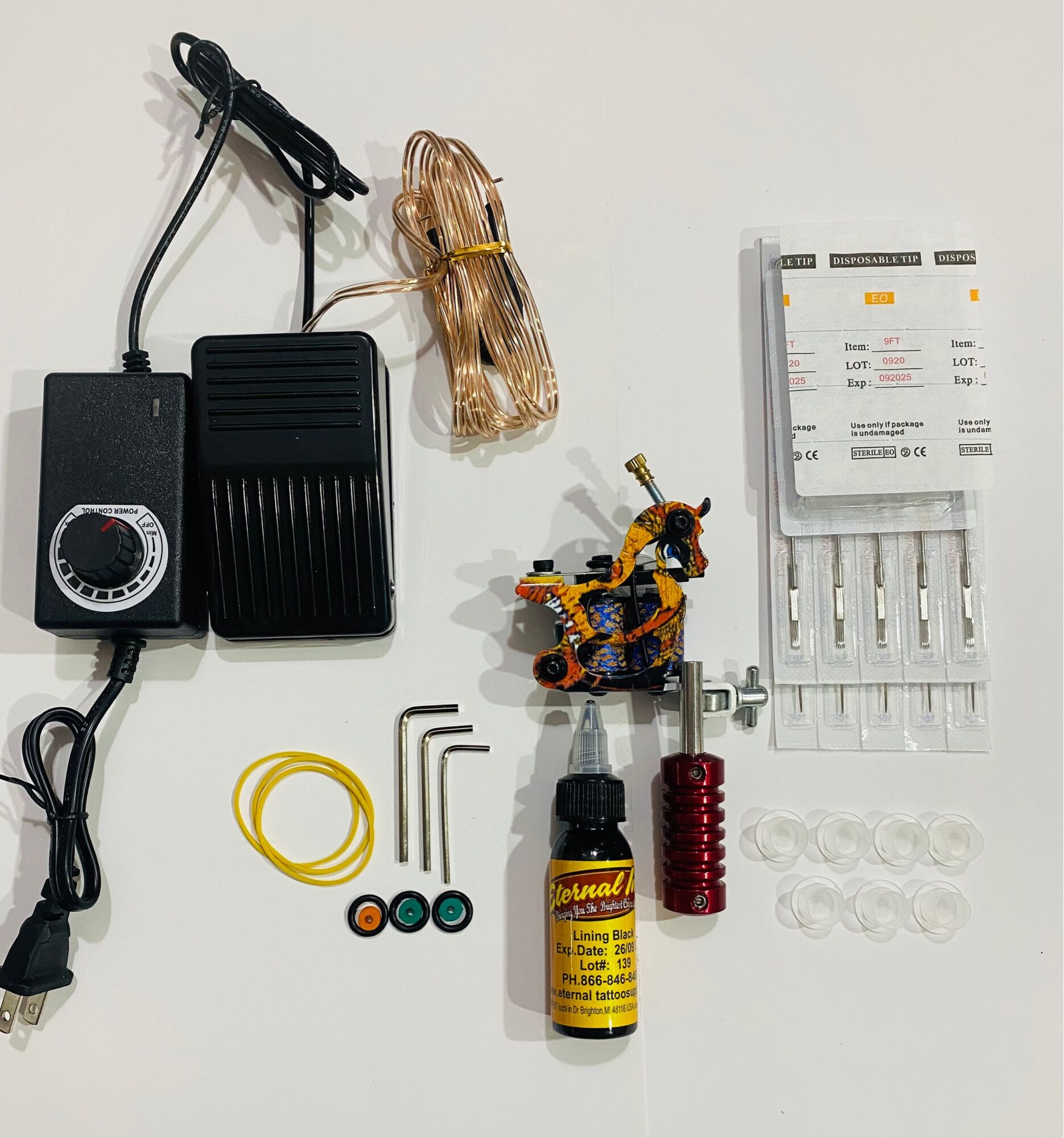 Combo bộ kit 1 máy xăm học viên + phụ kiện