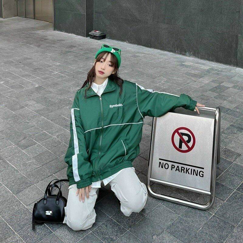 Áo khoác dù unisex cổ đứng Line Track Jacket Symbolic thời trang hot trend 3 màu