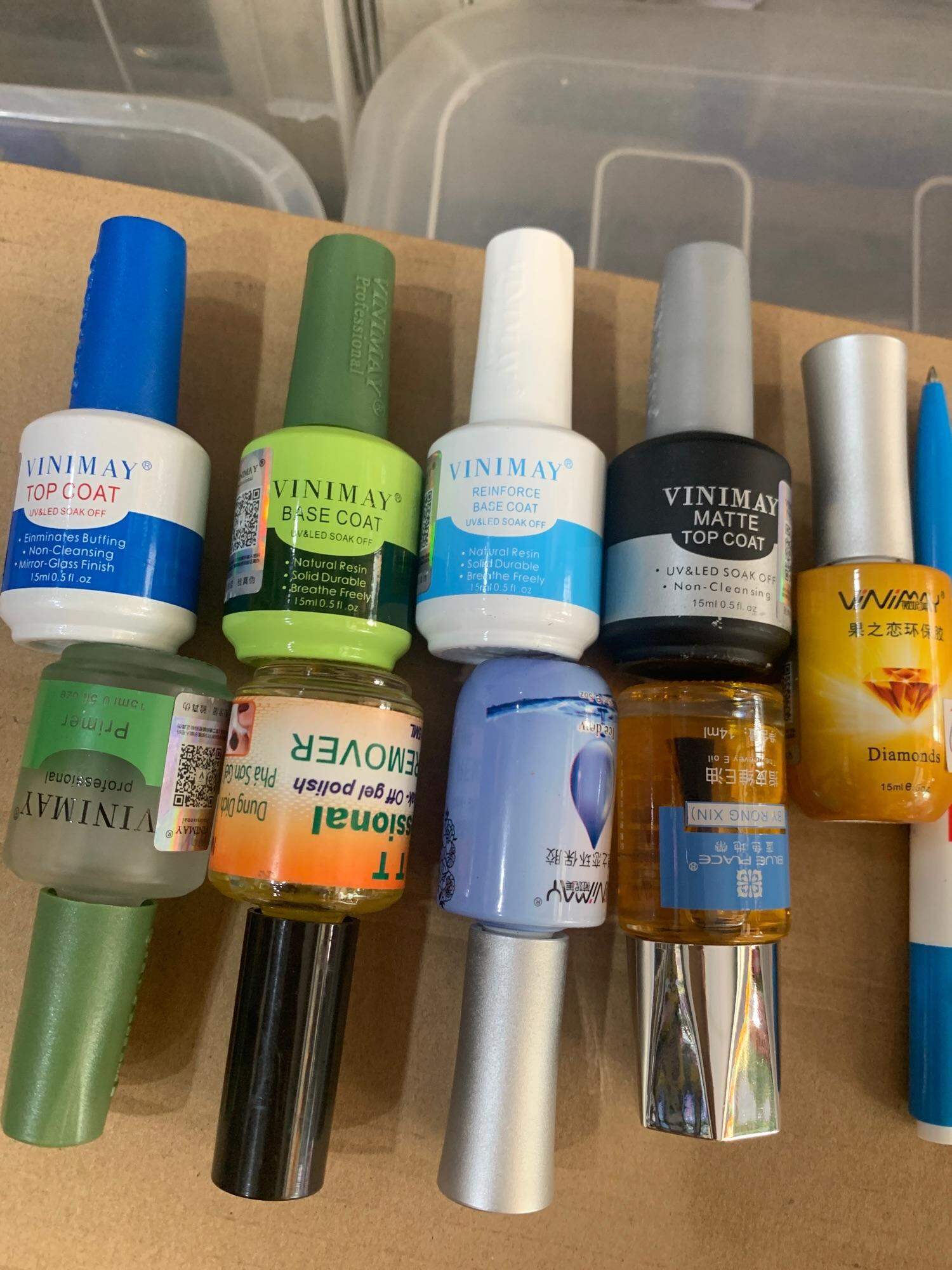 sơn gel top base cứng móng top lì cường lực vinimay chai 15ml
