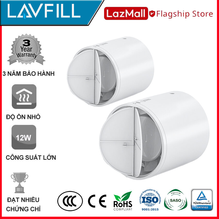 Quạt thông gió hút mùi, cấp gió tươi đường ống có nắp che LAVFILL LFI-09SI, LFI-13SI