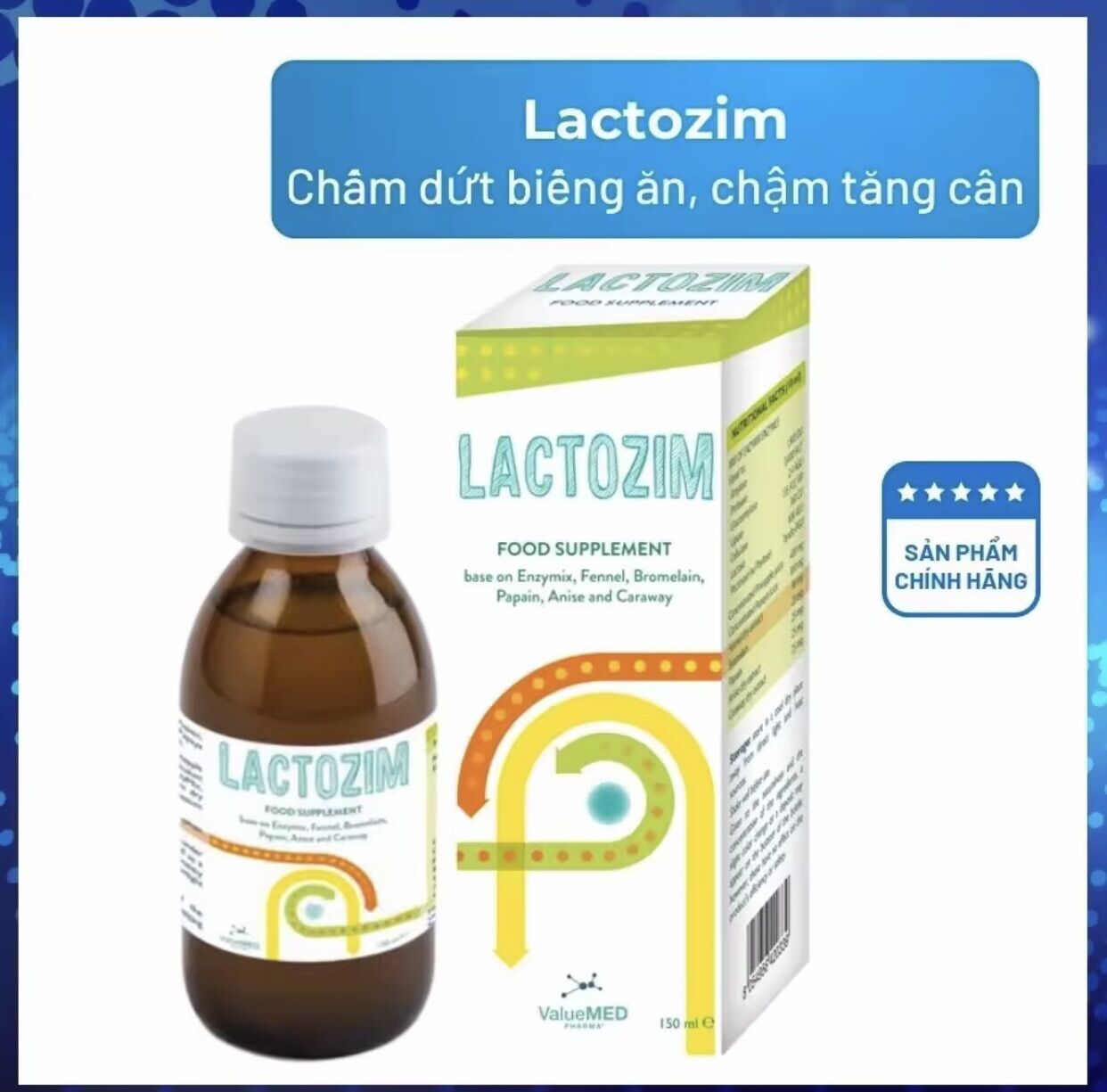 (+ Quà Tặng )  Men tiêu hoá Lactozim