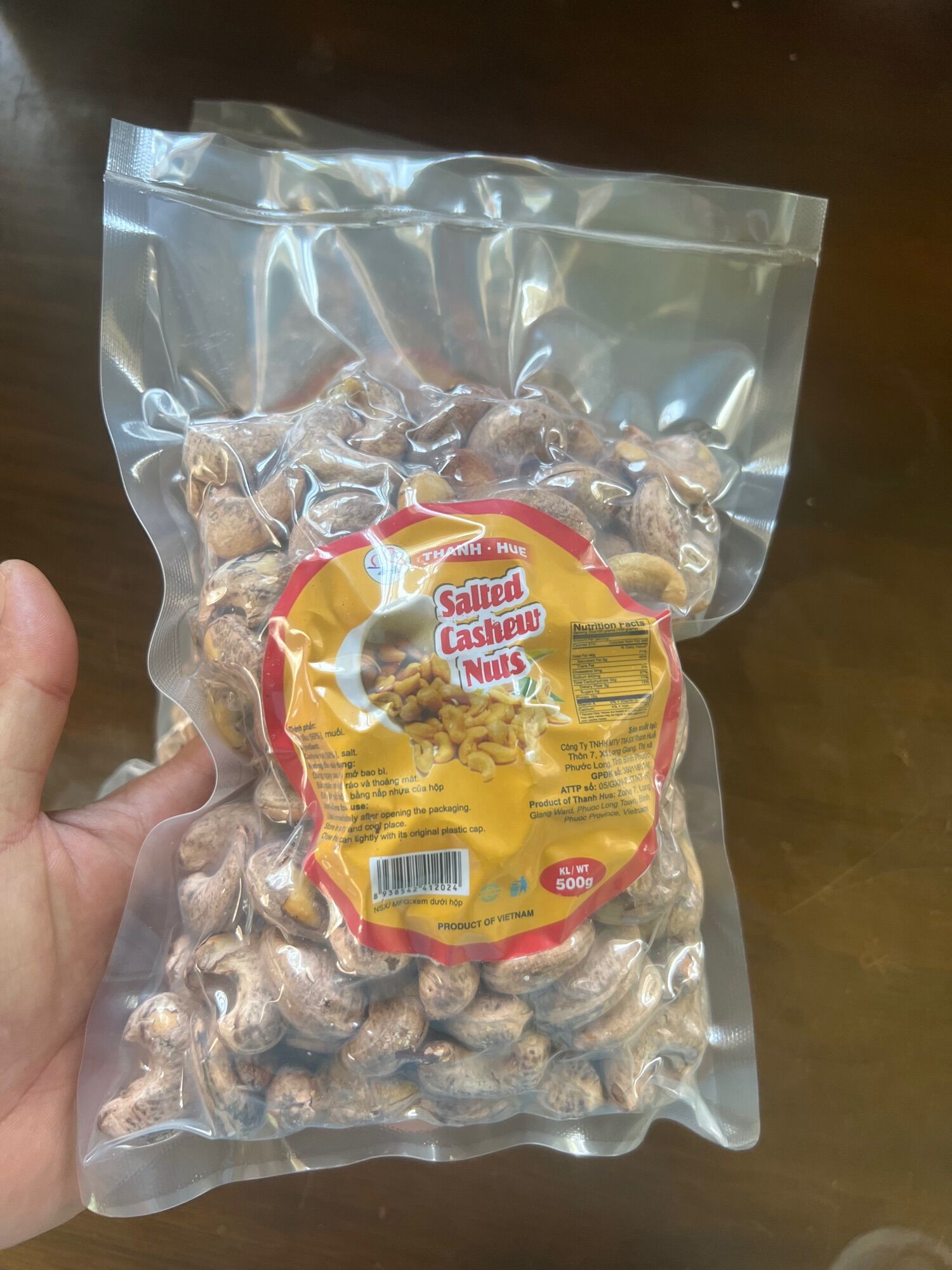 [HOTSALE] [FreeShip] cashew salt pack with coconut shell zip bag 500gr cashew nut