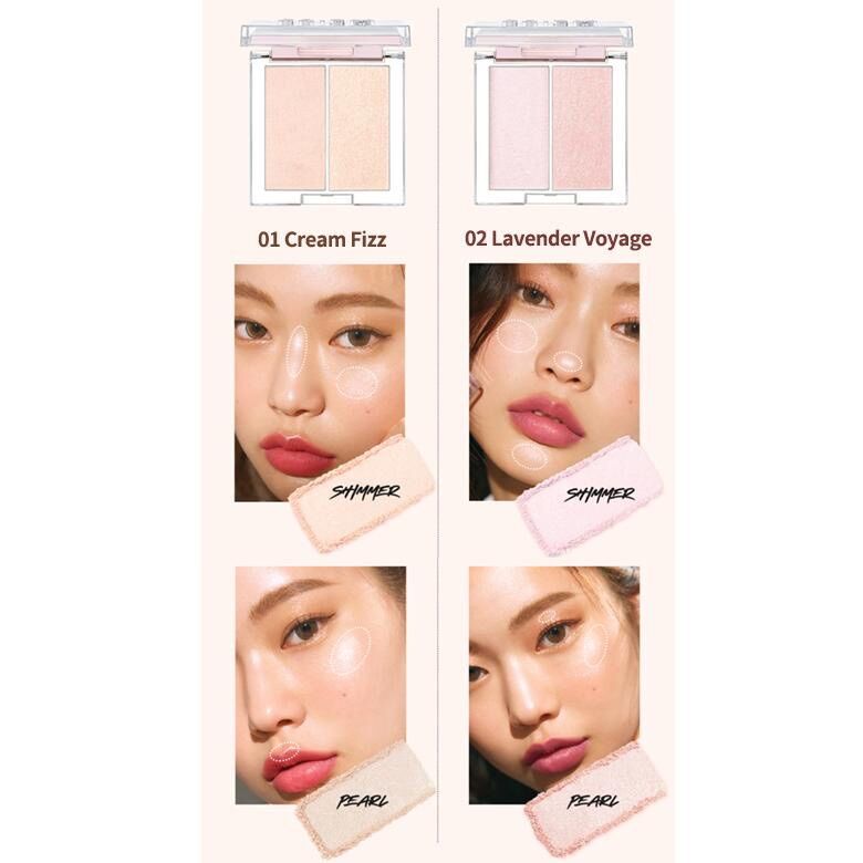 Phấn bắt sáng Clio Prims Highlighter Dou cho khuôn mặt sáng rạng rỡ