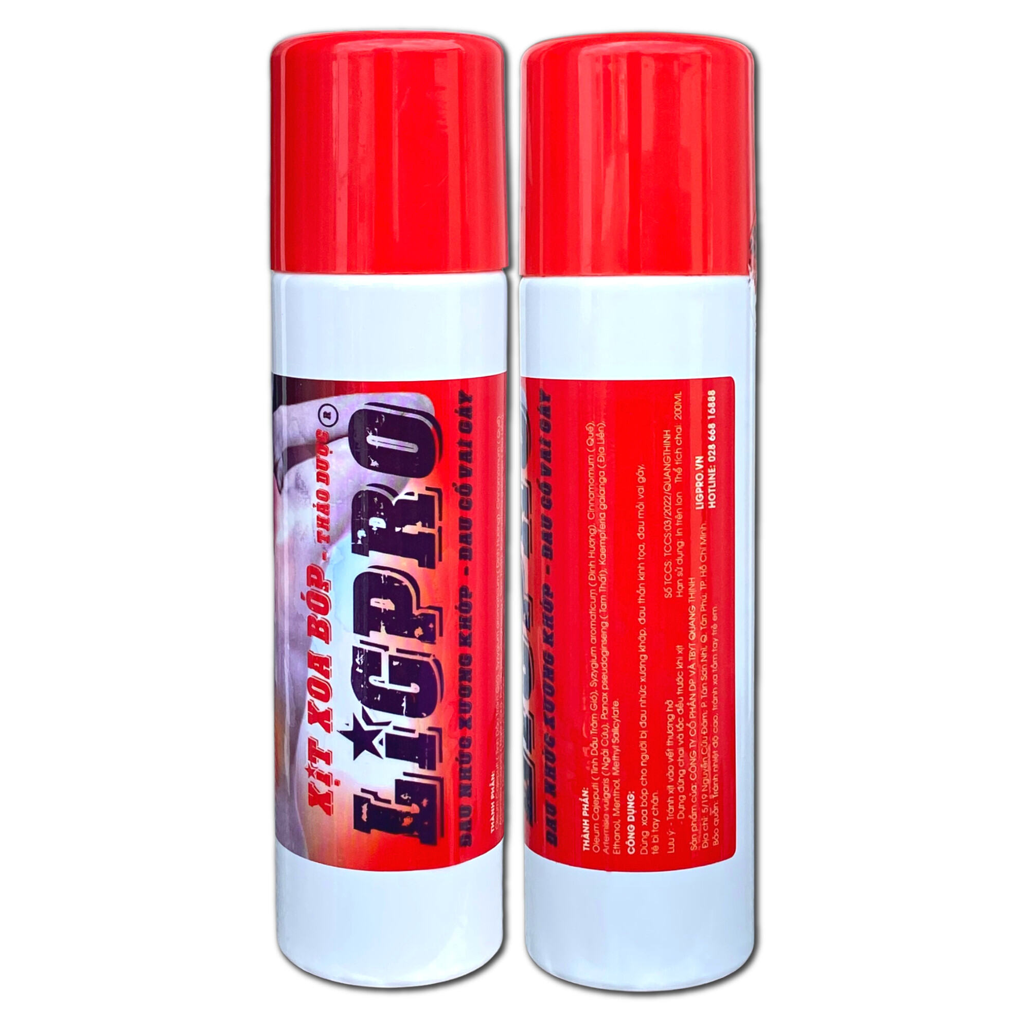 Xịt Xoa Bóp LIGPRO Chai 200ml - Giảm Đau Mỏi Vai Gáy, Tê Bì Tay Chân