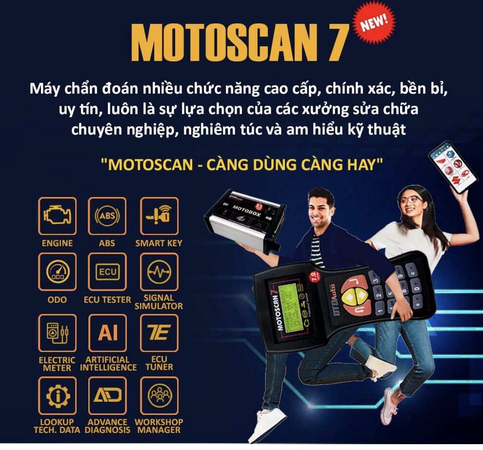 Máy đọc lỗi xe máy Motoscan 7 Pro Motobox 3.0