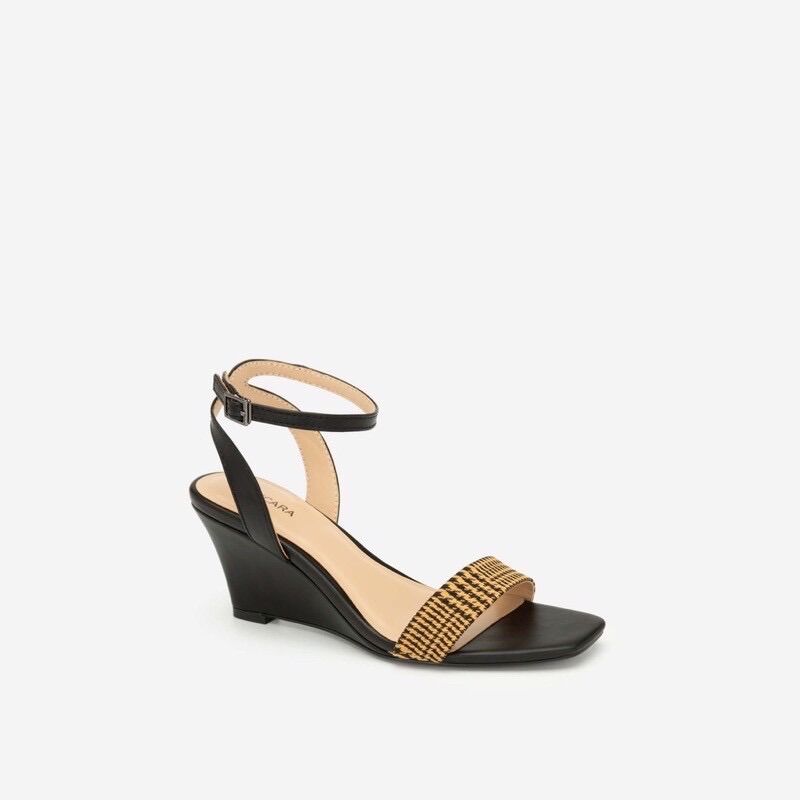 Giày nữ đế xuồng quai họa tiết glen plaid vascara - sdx 0413 - màu đen-size 37