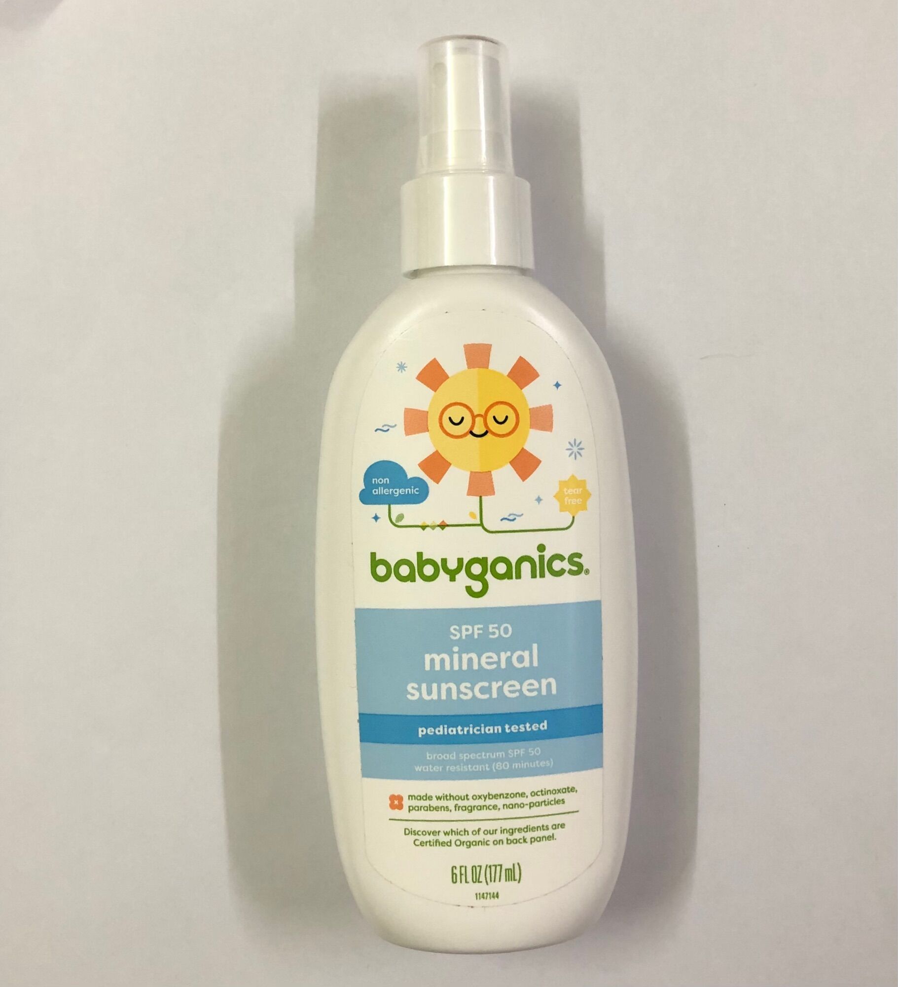 Xịt chống nắng cho bé Babyganics Spf 50 Mineral Sunscreen 177ml - Mỹ