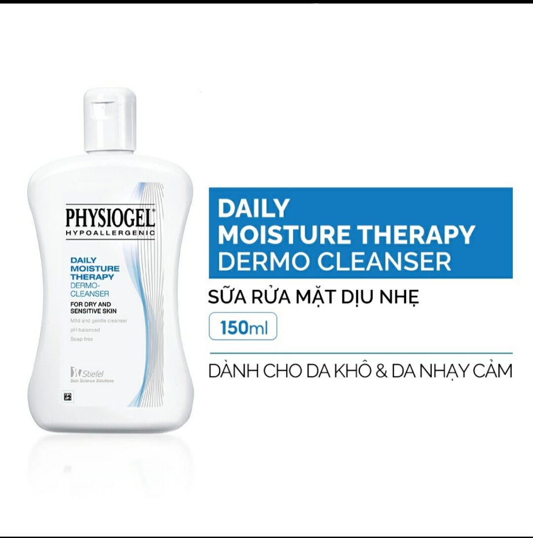 Sữa rửa mặt Physiogel dưỡng ẩm dịu nhẹ 150ml làm sạch giảm mụn dành cho da khô và nhạy cảm