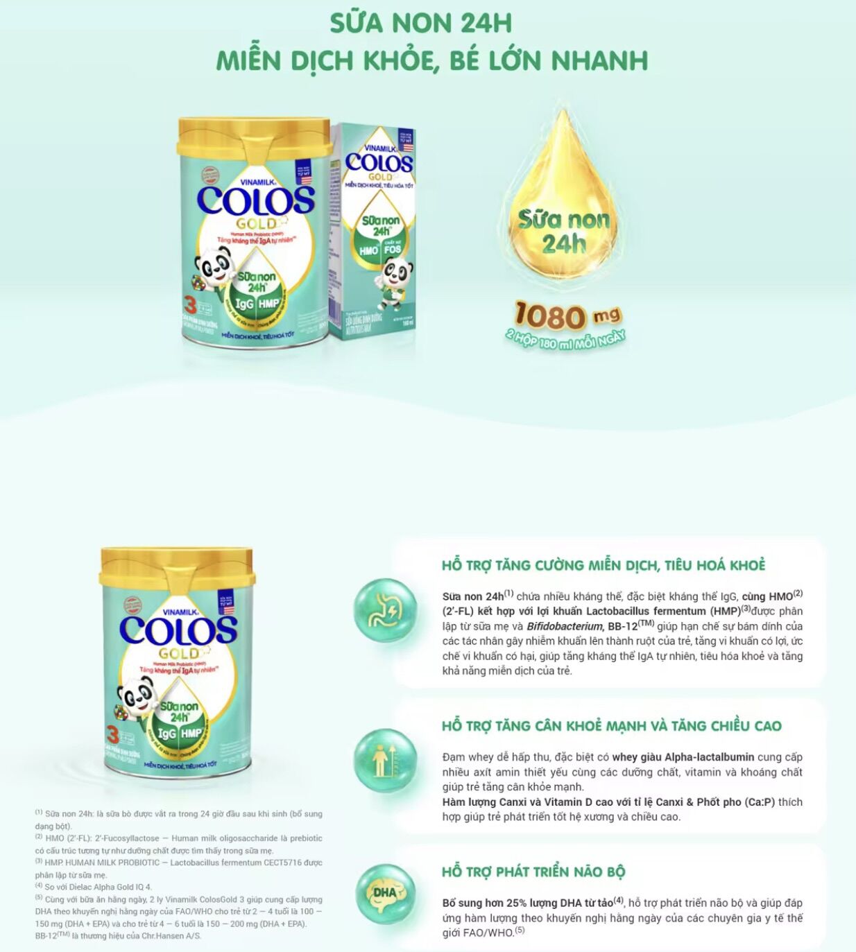 Sữa bột Vinamilk ColosGold 1 (0-1 tuổi) 800g mẫu mới