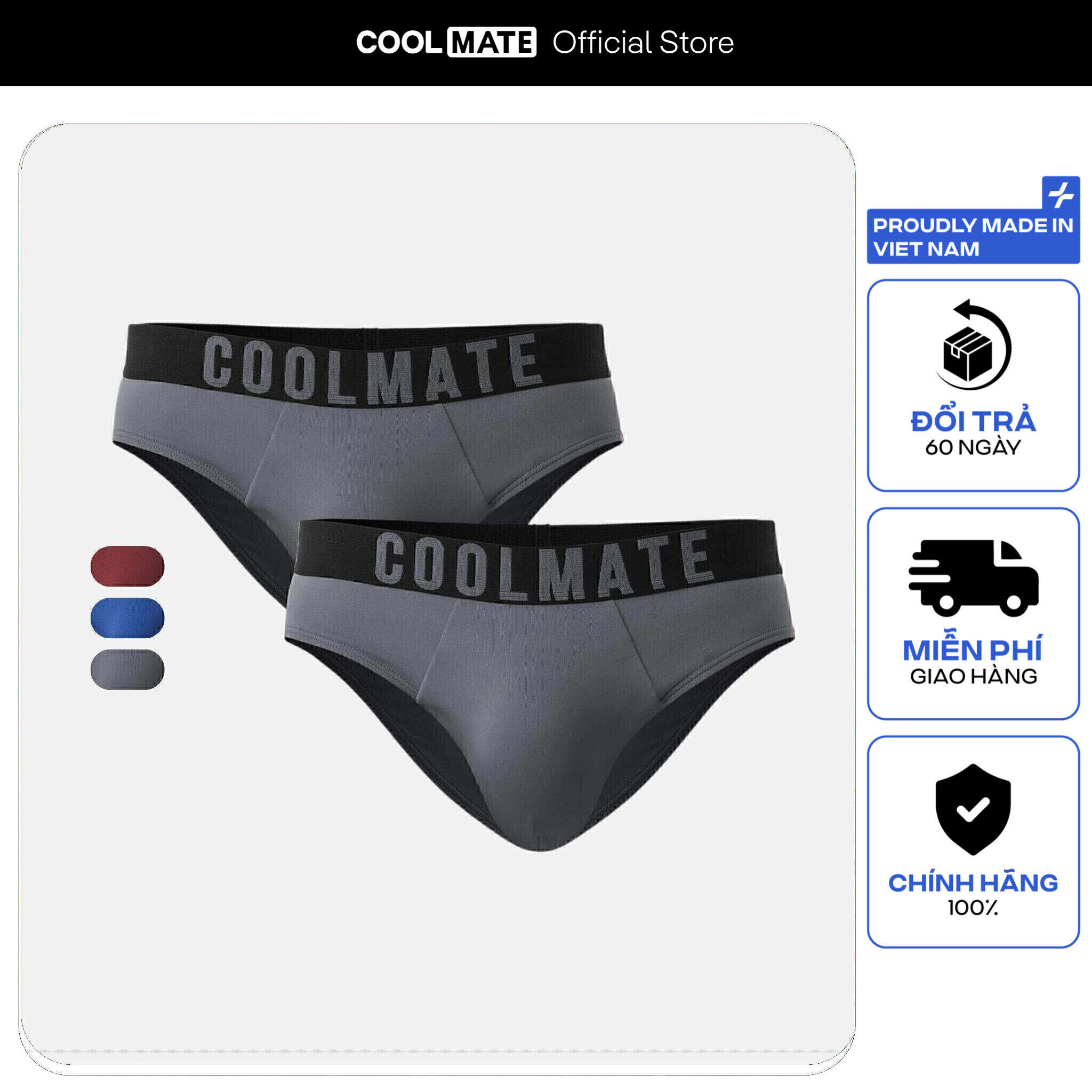 Combo 2 Quần Lót Nam Brief Ice Cooling Premium mát lạnh, nhanh khô, thoáng khí - Coolmate