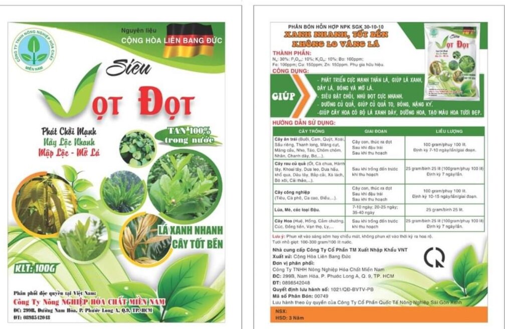 siêu vọt đọt phân bón cho cây trồng
