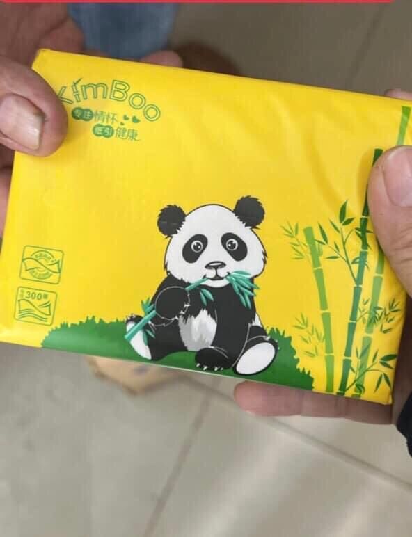 Giấy gấu trúc Kim Boo mịn dai thấm hút tốt an toàn không tẩy trắng--1 thùng 30gói --Giá :170k thùng