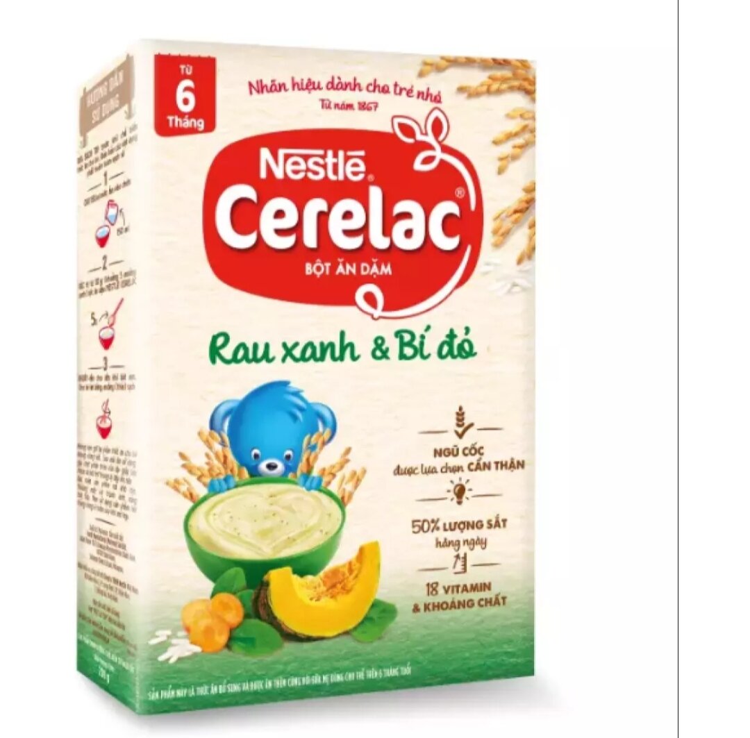 HCM Bột Ăn Dặm Nestle Cerelac 4 vị ngọt và 2 vị mặn 200g
