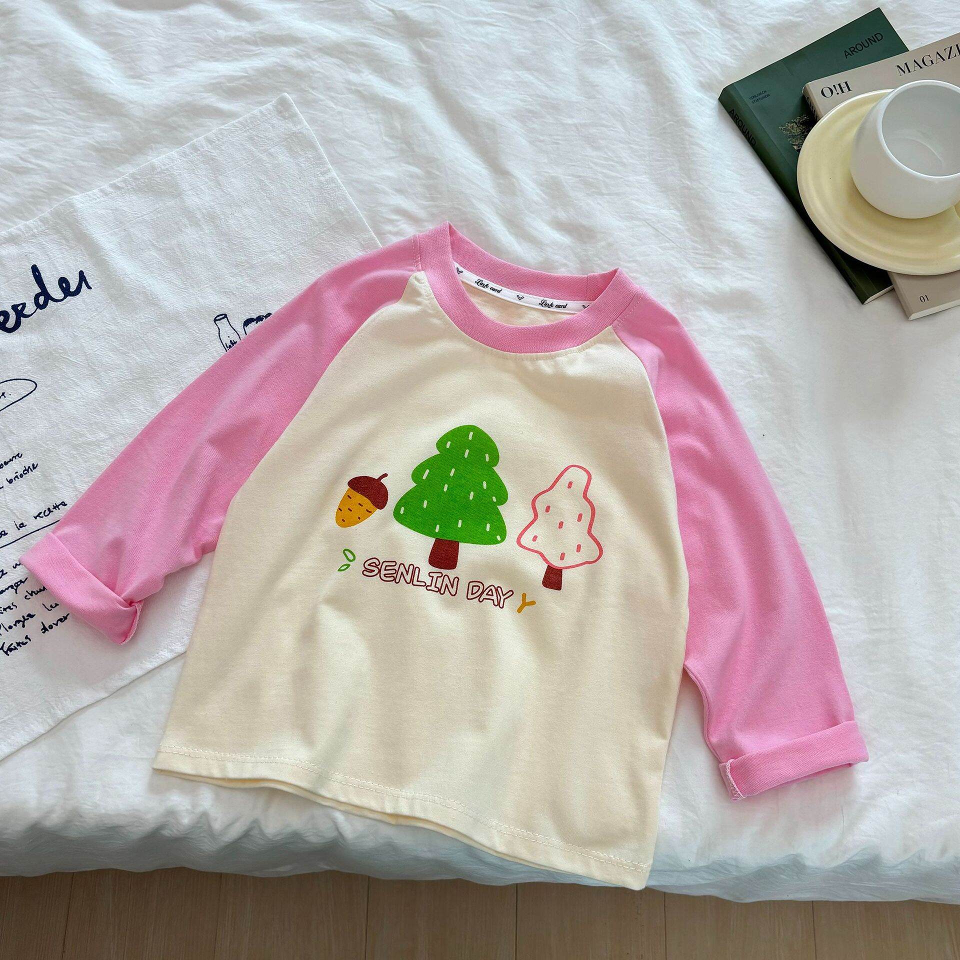 Áo Thun Dài Tay Cotton Cho Trẻ Em Mùa Xuân Thu Thời Trang Đa Năng Phong Cách Thường Ngày Chất Liệu Cotton Thoải Mái Cho Bé Trai Và Bé Gái