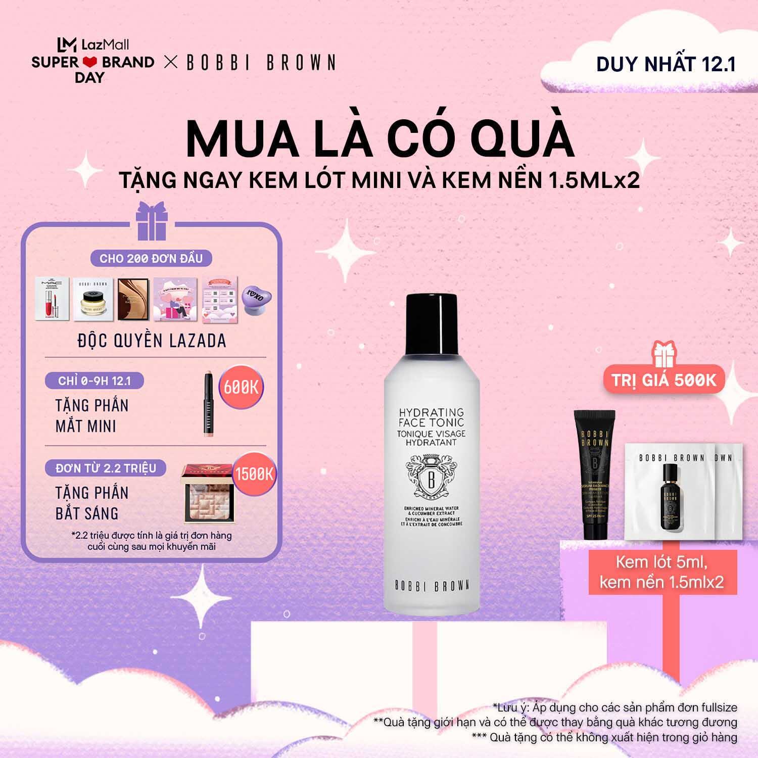 [ĐỘC QUYỀN 12.1] Nước hoa hồng cấp ẩm Bobbi Brown Hydrating Face 200ml