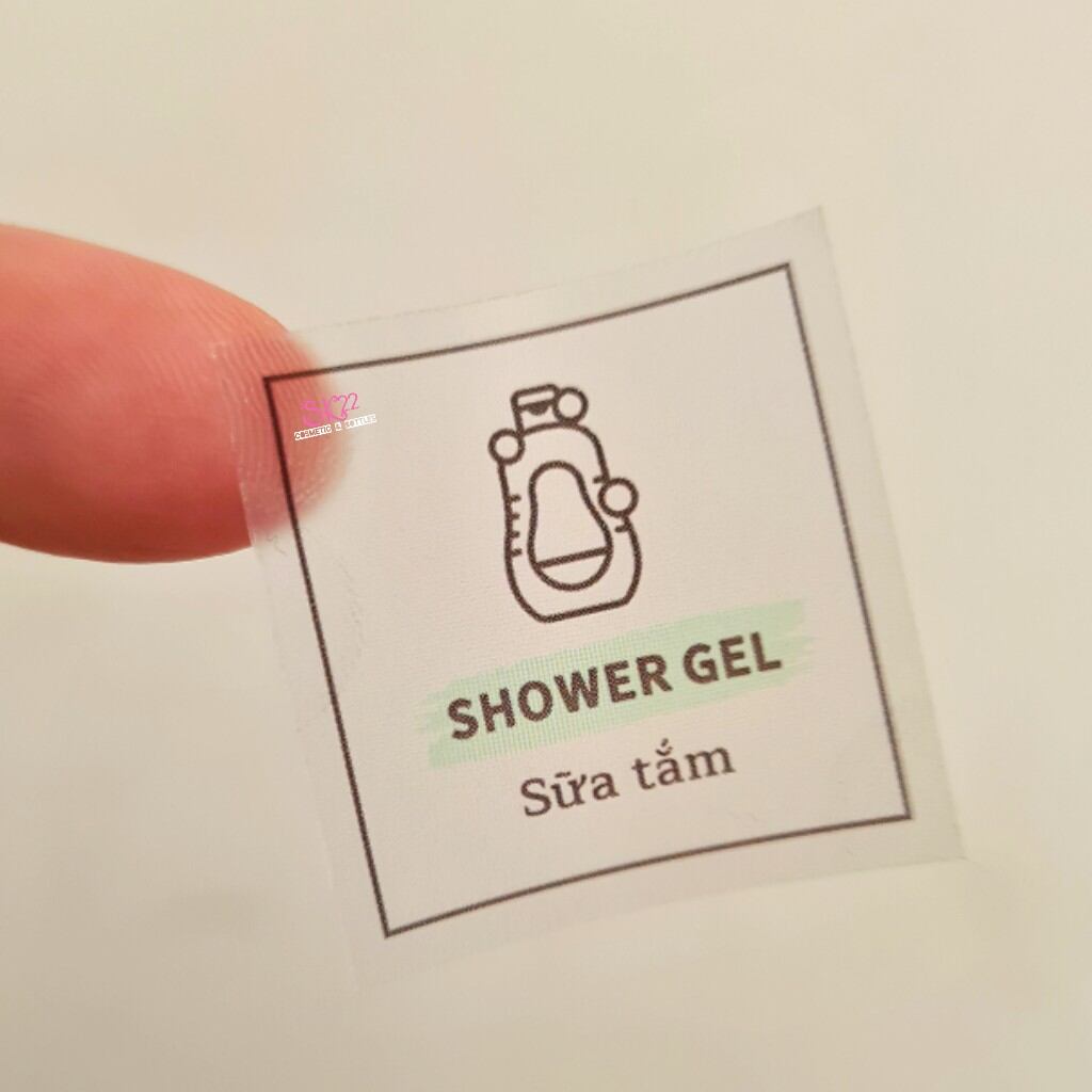 Tem dán chai lọ chiết du lịch