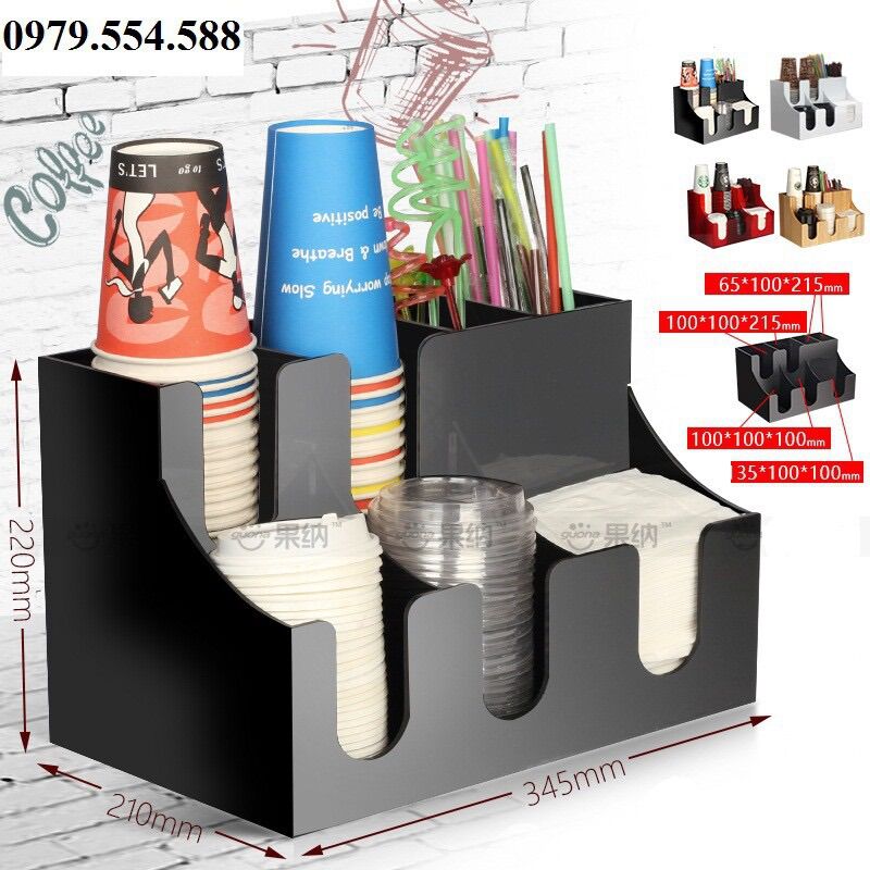 Kệ đựng cốc, ly trà sữa take away 7 ngăn
