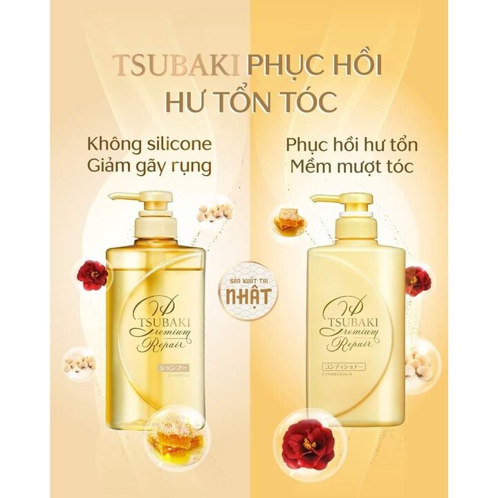 Bộ gội xả TSUBAKI 490ml/chai