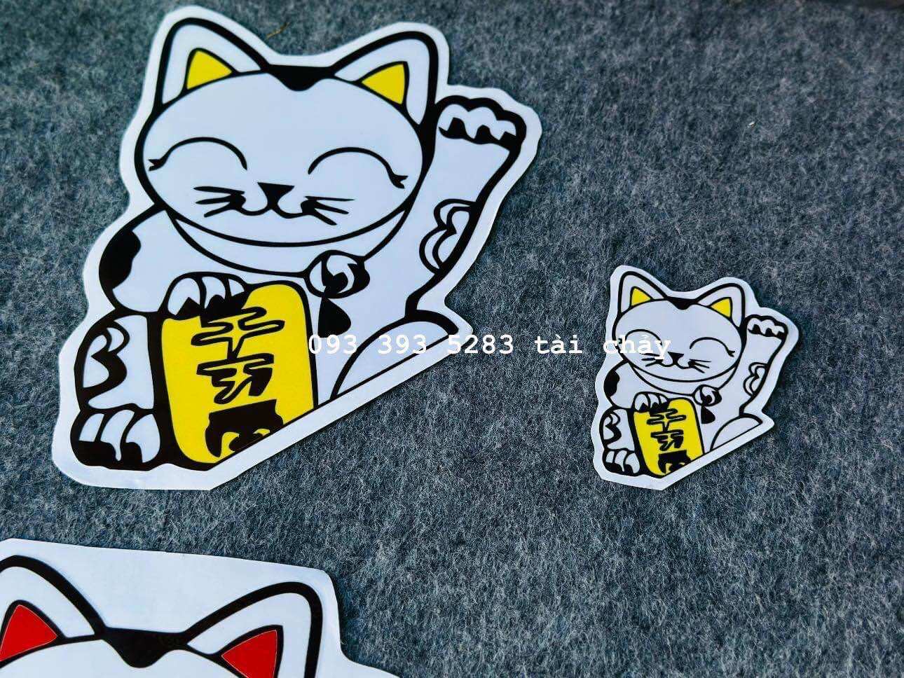 [ 1 TEM ] TEM DECAL STICKER MÈO THẦN TÀI 1/4