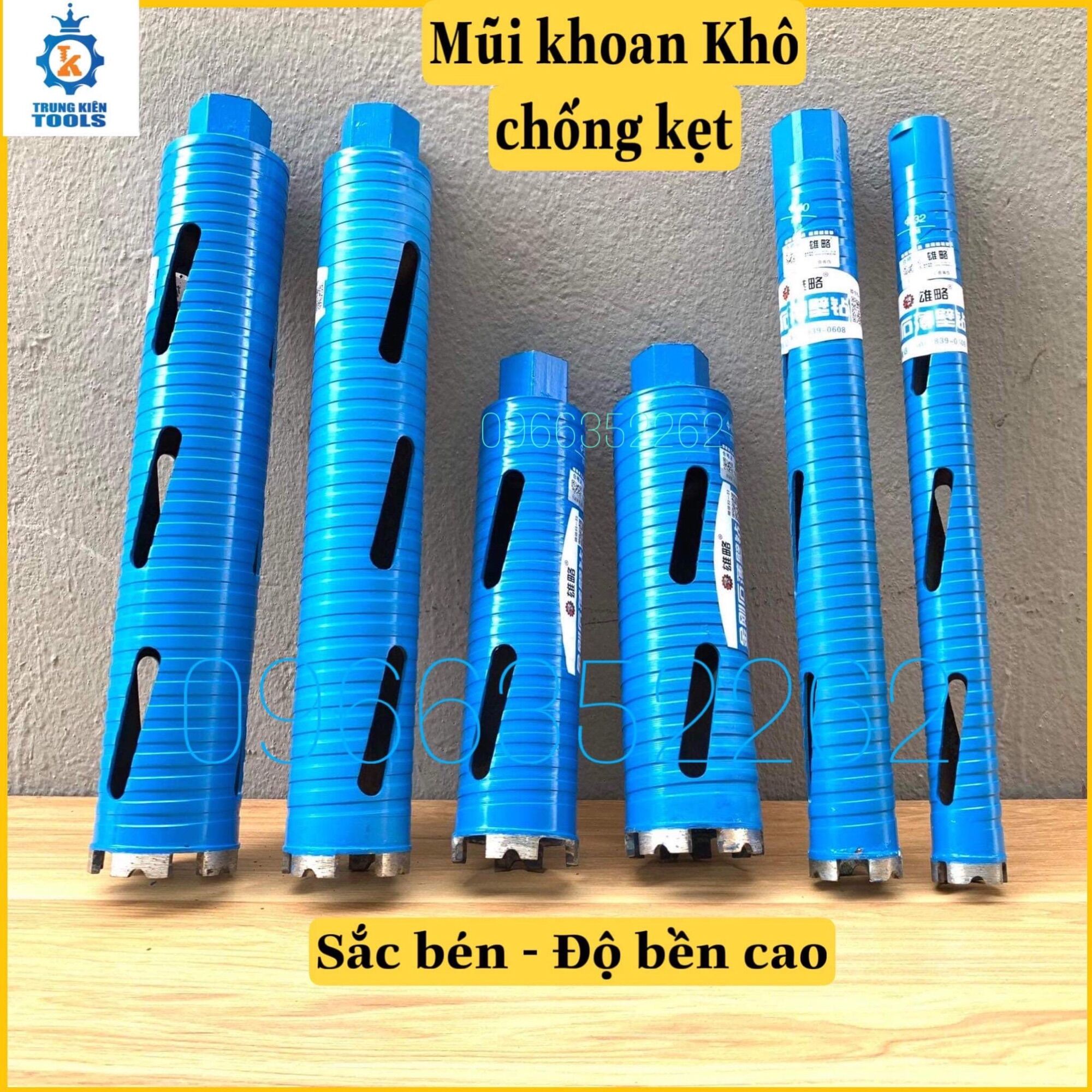 Mũi khoan rút lõi chống kẹt đủ các kích cỡ từ 32mm => 83mm