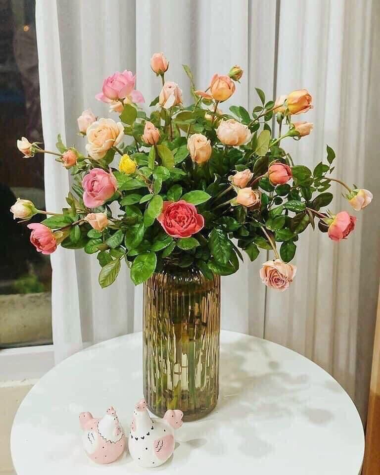 Lọ hoa thuỷ tinh màu hổ phách 25cm