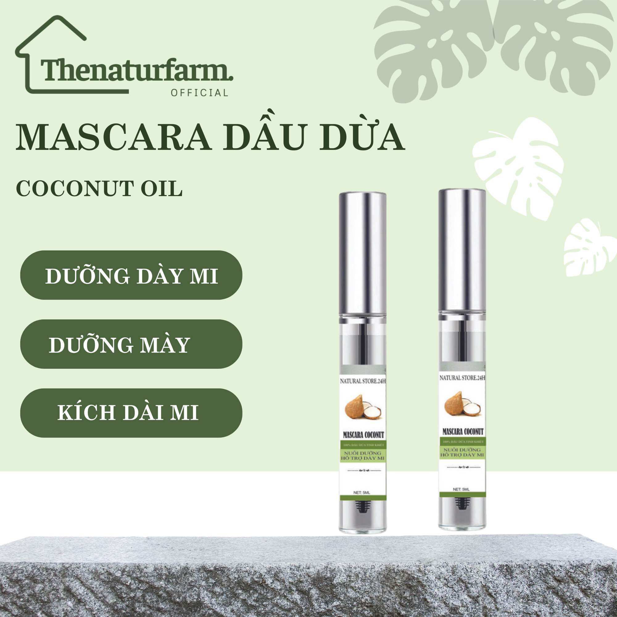 [HCM]Mascara dầu dừa dưỡng dài mi 5ml organic
