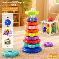 BABYSHOME | Đồ Chơi Giáo Dục Sớm Xếp Đống Quay