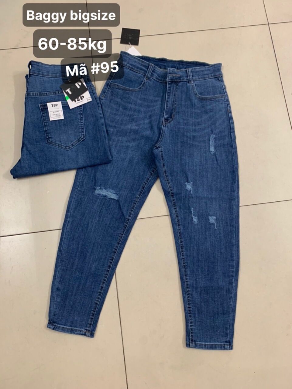 Quần jean baggy bigsize co dãn 60-85kg